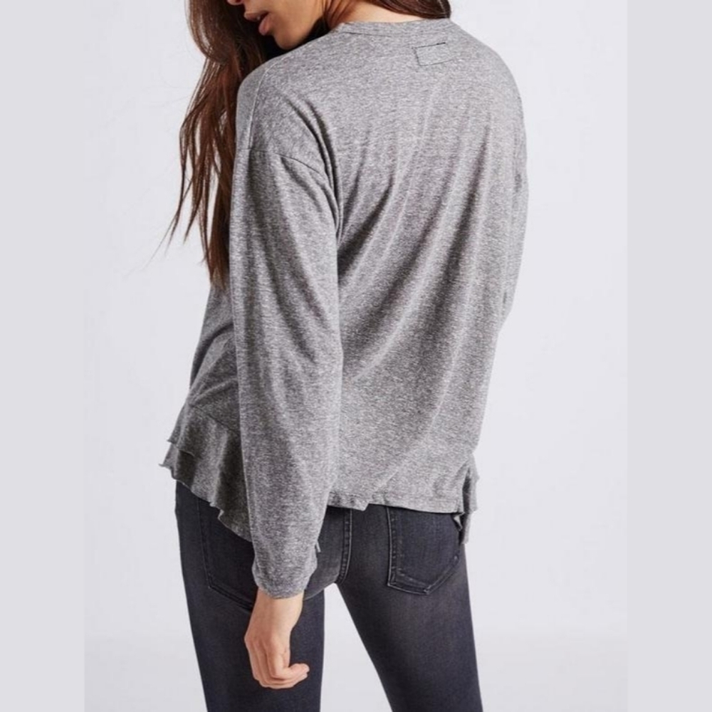 Current/Elliott Tier Long Sleeve Top, Grey, 1 - Picture 6 of 11